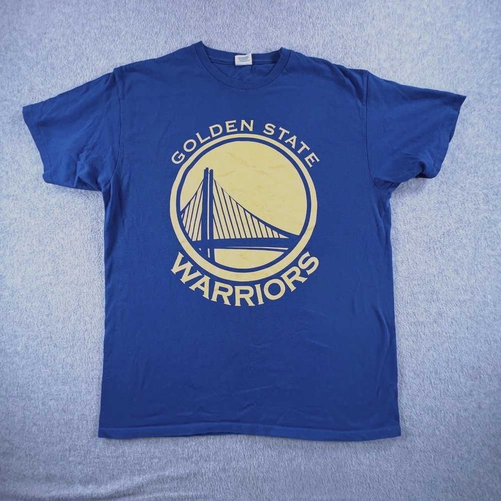 Golden State Warriors T Shirt Mens Blue Delta Pro Weight NBA Basketball Graphic